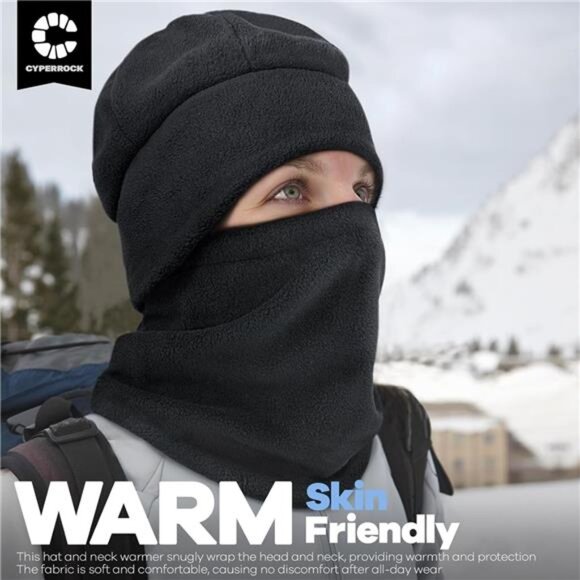New Winter Beanie Hat Scarf Set with Ear Flaps for Men Women Knit Fleece Lined - Picture 3 of 5